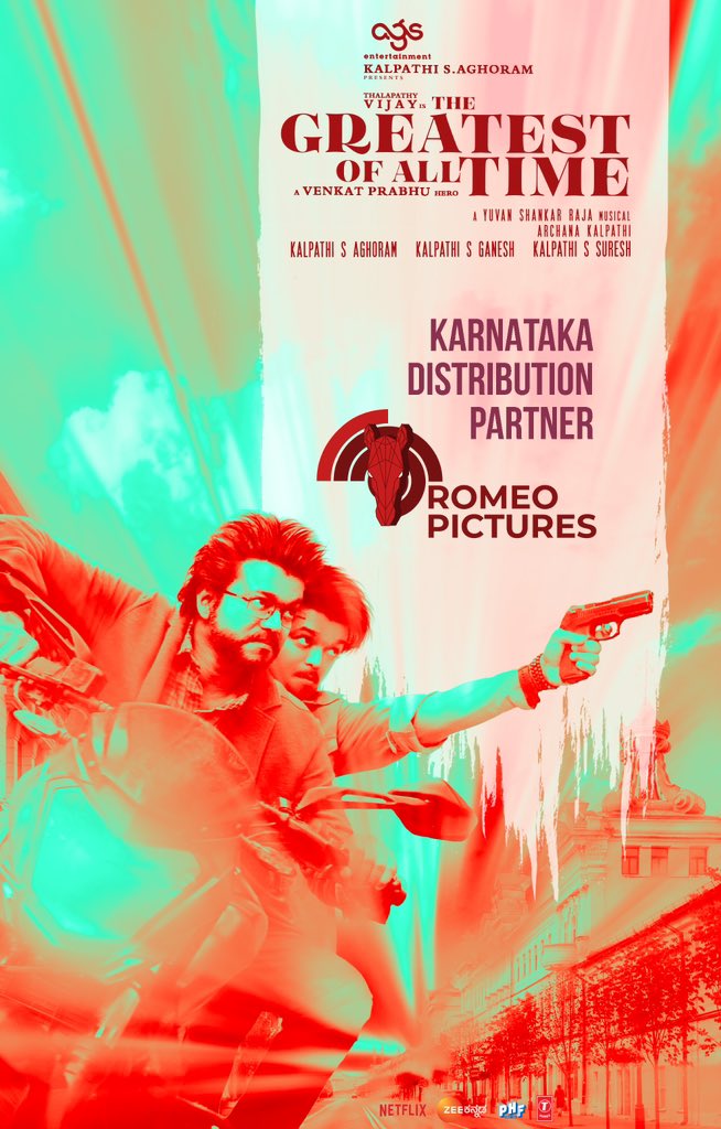 archanakalpathi's tweet photo. Happy to announce #RomeoPictures has bagged the distribution rights of #TheGreatestOfAllTime for Karnataka!

@actorvijay Sir 

#TheGreatestOfAllTime
A @vp_offl Hero

#KalpathiSAghoram
#KalpathiSGanesh
#KalpathiSSuresh

#GOAT @mynameisraahul @thisisysr @actorprashanth @PDdancing @dhilipaction #Mohan #Jayaram @actress_Sneha #Laila @meenakshiioffl @iYogiBabu @paro_nair @actor_ajmal #VTVGanesh @actor_vaibhav @Premgiamaren @aravindaakash @ajayraaj @archanakalpathi @aishkalpathi @venkat_manickam @malinavin @siddnunidop @mesuryarajeevan @rajeevan69 @venk_editor @dirsasikumar_p @dirpitchumani @Senthil__off @NetflixIndia @TSeries @PharsFilm @ZeeTamil #ZeeTamil @onlynikil @RIAZtheboss
