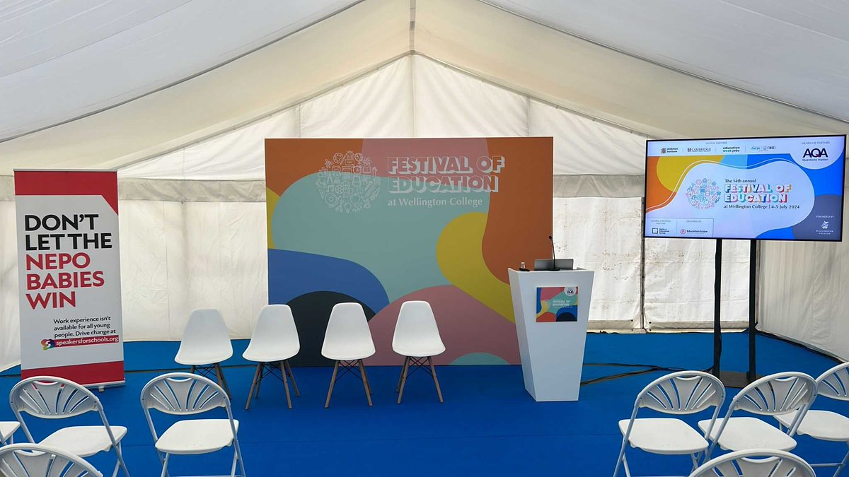 futuresforalluk's tweet photo. We're about to begin our first panel of the day at @EducationFest we'll be talking about access to opportunities and how to stop the nepo babies from winning #workexperienceforall
@nick_brook @gatortiff @TheNFER @BrilliantClub #educationfest https://t.co/h1JFsNyDHn