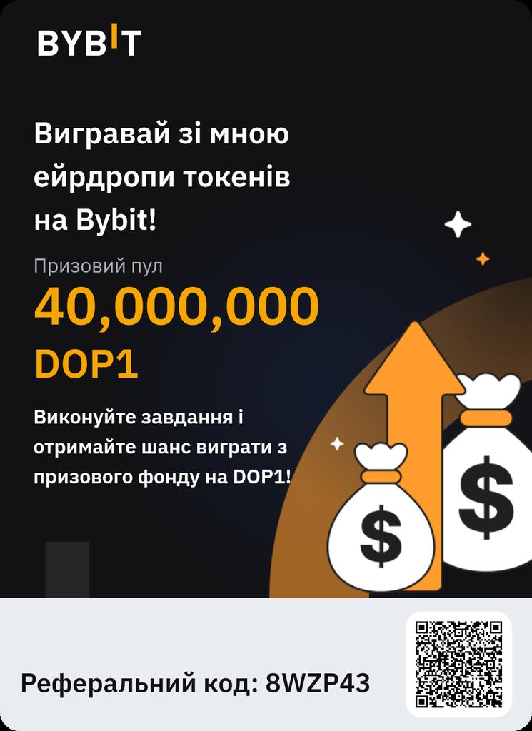 Приєднуйтеся до мене на Bybit і виконуйте завдання під час акції «Полювання на ейрдропи» за шанс виграти з призового фонду на 40,000,000 DOP1! Натисніть тут:bybit.com/uk-UA/trade/sp…