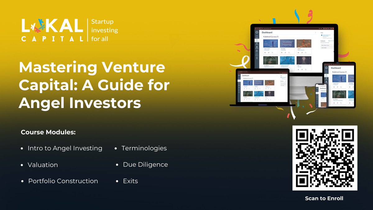 LokalCapitalVC's tweet photo. Elevate Your Investment Skills with Lokal Capital. Master angel investing with our tailored Angel Investing Course. Learn to navigate valuations and plan successful exits, designed specifically for Africa's dynamic startup scene.

Read more and join us: https://t.co/aA4pWBQ6GF https://t.co/cu778LdCUn