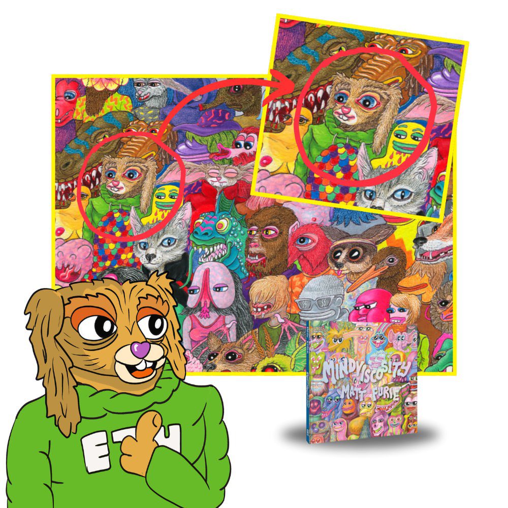 oharecoin's tweet photo. $OHARE is based on a REAL Matt Furie creation who seems to be the artist's favorite as he appeared NINE TIMES (others appeared just once) in Mr. Furie's book, Mindviscosity. https://t.co/auucA3Ornw
