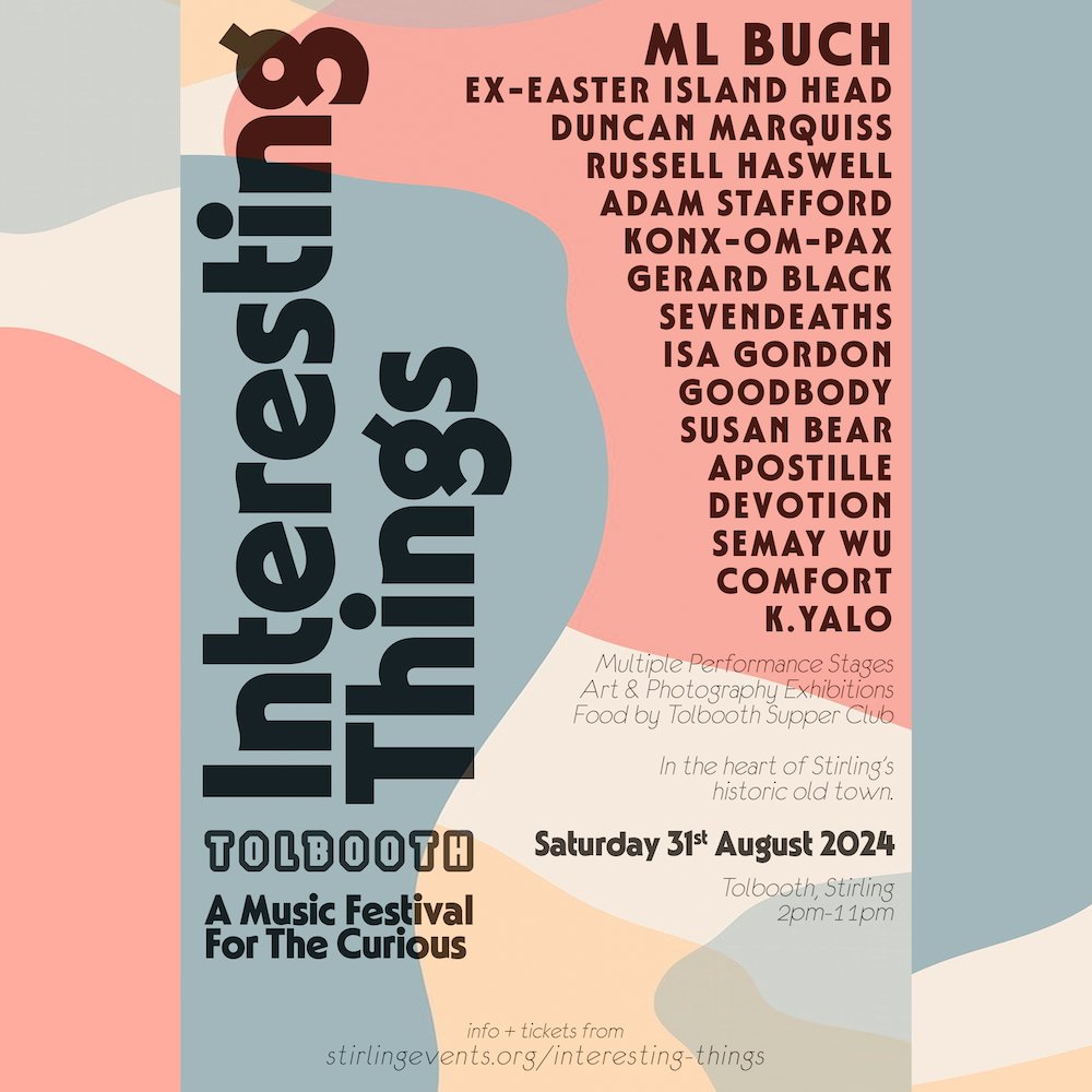 Scottish Music Centre (@scottishmusic) on Twitter photo NEW additions to <a href="/Tolbooth/">Tolbooth</a> Interesting Things Festival inc <a href="/RussellHaswell/">Russell Haswell</a> <a href="/sevendeaths/">sevendeaths</a> <a href="/akuriousoranj/">Gerard Black</a> Semay Wu joining already announced <a href="/mlbuch_/">#20</a> <a href="/ExEIH/">Ex-EasterIslandHead</a> @tom_konxompax <a href="/duncan_marquiss/">Duncan Marquiss</a> +more on 31 August tickets and info ➡ stirlingevents.org/tolbooth-event… NEW additions to <a href="/Tolbooth/">Tolbooth</a> Interesting Things Festival inc <a href="/RussellHaswell/">Russell Haswell</a> <a href="/sevendeaths/">sevendeaths</a> <a href="/akuriousoranj/">Gerard Black</a> Semay Wu joining already announced <a href="/mlbuch_/">#20</a> <a href="/ExEIH/">Ex-EasterIslandHead</a> @tom_konxompax <a href="/duncan_marquiss/">Duncan Marquiss</a> +more on 31 August tickets and info ➡ stirlingevents.org/tolbooth-event…