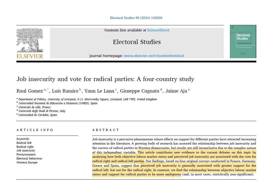 Raul Gomez (@raulgomezm) on Twitter photo Glad that this contribution on the relationship between job insecurity and support for radical parties got published in <a href="/ElectoralStdies/">Electoral Studies</a> <a href="/LJRamiro/">Luis Ramiro</a> <a href="/CugnataGiuseppe/">Giuseppe Cugnata</a> <a href="/YannLelann/">Yann Le Lann</a> <a href="/jaimeaja/">Jaime Aja Valle</a> Glad that this contribution on the relationship between job insecurity and support for radical parties got published in <a href="/ElectoralStdies/">Electoral Studies</a> <a href="/LJRamiro/">Luis Ramiro</a> <a href="/CugnataGiuseppe/">Giuseppe Cugnata</a> <a href="/YannLelann/">Yann Le Lann</a> <a href="/jaimeaja/">Jaime Aja Valle</a>
