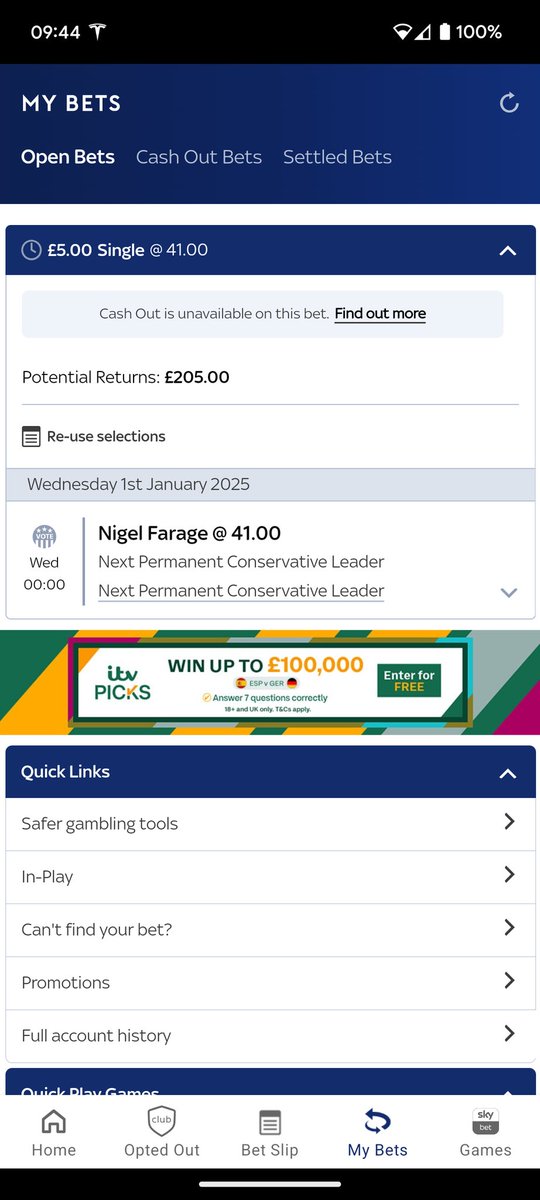 9Price's tweet photo. Anyone else got these odds on @Nigel_Farage to be next conservative leader? Or is it just me 😉 https://t.co/b5GY0JSTtf