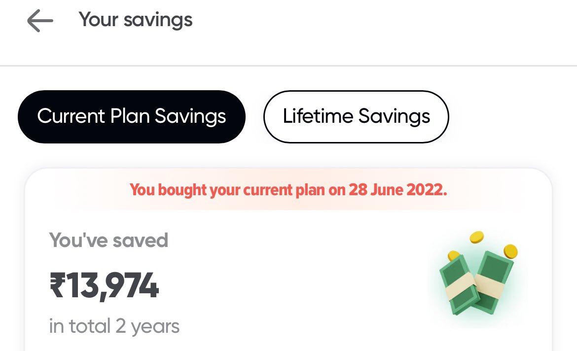 pradheep99's tweet image. Dear @Swiggy,
Which numbers should I trust ?
How can life time savings be less than current plan savings. You are overselling one or underselling other 🙂