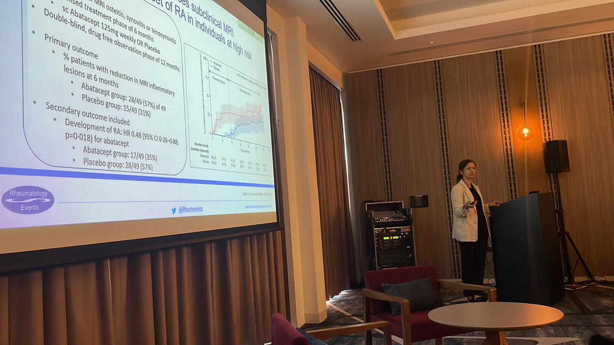 Professor Maya Buch kicking off the IMID Academy education day with a state of the art update on therapeutics in #rheumatoidarthritis on a beautiful day in sunny Manchester