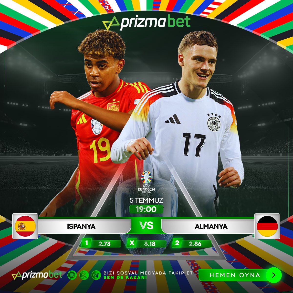 👑Turnuvanın ev sahibi Panzerler,  çeyrek finalde Matadorlar ile kozlarını paylaşacak…

🎩 En yüksek yüzdeler ve avantajlı promosyonları ile Prizmabet’te yaşanacak !

👇 prizmabet539.com