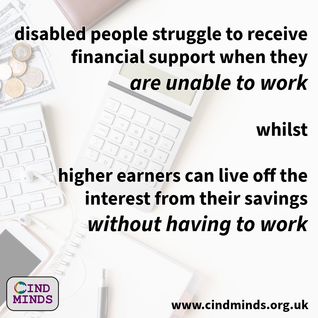 cindminds's tweet photo. Why is it now more difficult for people with disabilities to receive support when unable to work but higher earners are able to live off the interest from their savings without having to work? 
Let's hope for change.
#neurodivergence #disability #electionresults #UKElection2024 https://t.co/gQHGhnhvn9