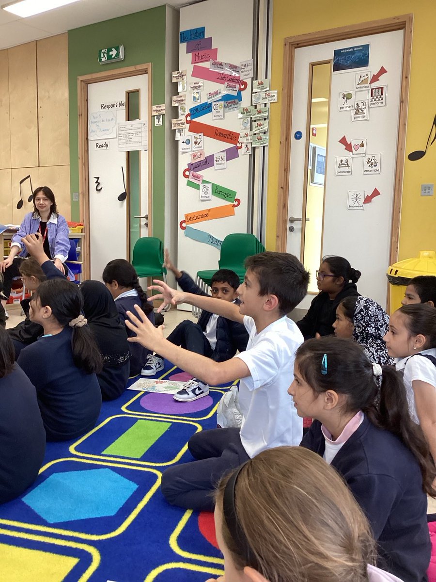 We had a wonderful, musical morning with Temporal Harmonies on Wednesday. These amazing musicians helped us create graphic scores and then performed them for us. Watch this space to hear a few…#Temporal Harmonies #Music@7Mills #Spitalfields Music