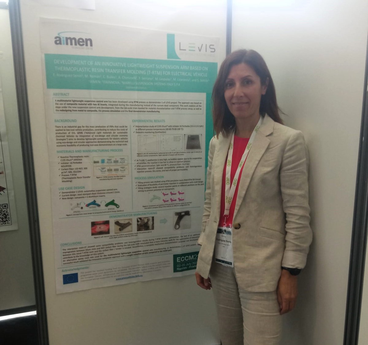 The #ECCM21,21st European Conference on #composite #materials, is about to finish and our team is there to disseminate the work developed in #aimenct❗

On Wednesday, 2 colleagues participated in the posters session showing the achievements within <a href="/EUProject_LEVIS/">Greenvehicles LEVIS</a> &amp; #ALBATROSS.❇