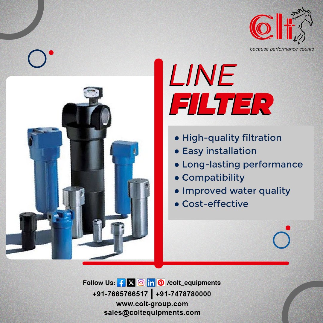 Colt_Equipment's tweet photo. 𝐋𝐢𝐧𝐞 𝐅𝐢𝐥𝐭𝐞𝐫
🌟 High-quality filtration
🌟 Easy installation
🌟 Long-lasting performance
🌟 Compatibility
🌟 Improved water quality
🌟 Cost-effective
.
#linefilter #airdryer #airaudit #coltgroup #coltcompressor #aircompressor #compressor #compressedair #likeme #Followes https://t.co/fCPgdEvYrU