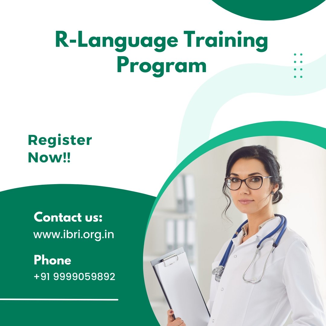 NoidaIbri's tweet image. Join our R-language training program and transform raw data into actionable insights.Perfect for professionals who are looking to enhance their analytical skills. For more queries contact us at info@ibri.org.in or call at+91 9999059892

#Bioinformatics #RLanguage #trainingprogram
