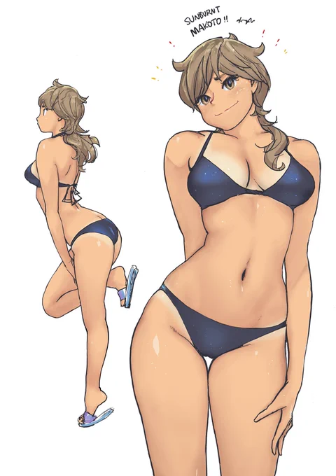 朦朧としながらビキニを貼る。 