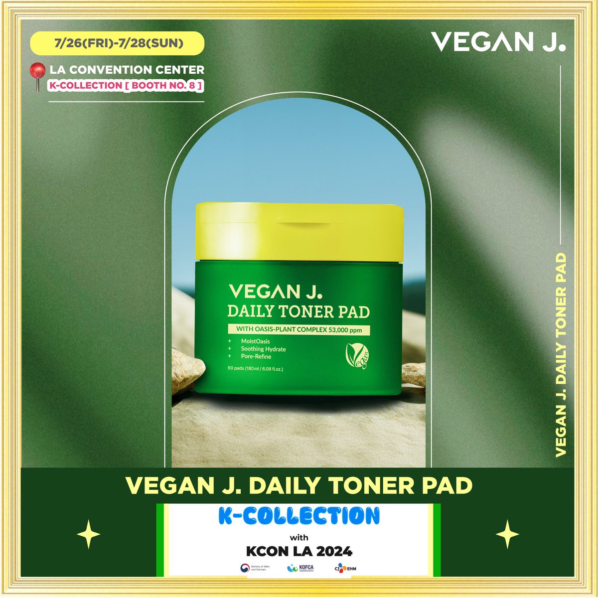VeganJ_official's tweet photo. 🌳[𝗩𝗘𝗚𝗔𝗡 𝗝.]🌳
Join us at 𝗞-𝗖𝗢𝗟𝗟𝗘𝗖𝗧𝗜𝗢𝗡 𝗕𝗼𝗼𝘁𝗵 #𝟴 for exclusive giveaways and a chance to win amazing Vegan J. products! 🌟
Don’t miss out on the fun- see you there from July 26th-28th at the LA Convention Center! 🎁🌱

#KCONLA2024 #KCON #KCOLLECTION #VEGANJ https://t.co/hyS1Kbwrl7