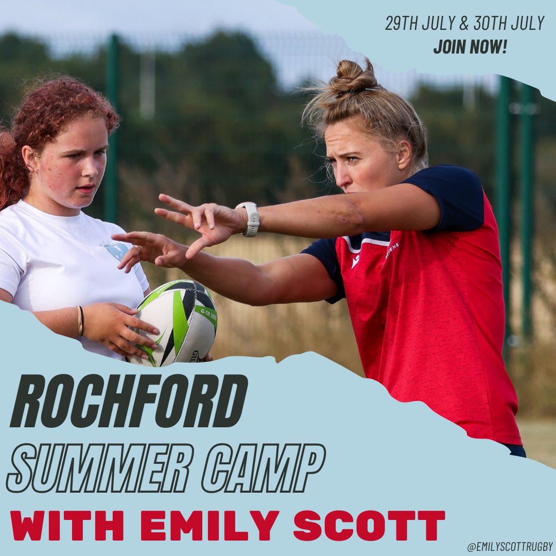 Still time to book onto our first summer camp of the year! 

What to expect?

‣Coached by Emily Scott
‣Guest coaches
‣3 rugby sessions EVERYDAY
‣Team building
‣Fun in the sun
‣Making new friends
‣Kit sale

𝑽𝒊𝒔𝒊𝒕 𝒐𝒖𝒓 𝒘𝒆𝒃𝒔𝒊𝒕𝒆:
emilyscottrugby.com