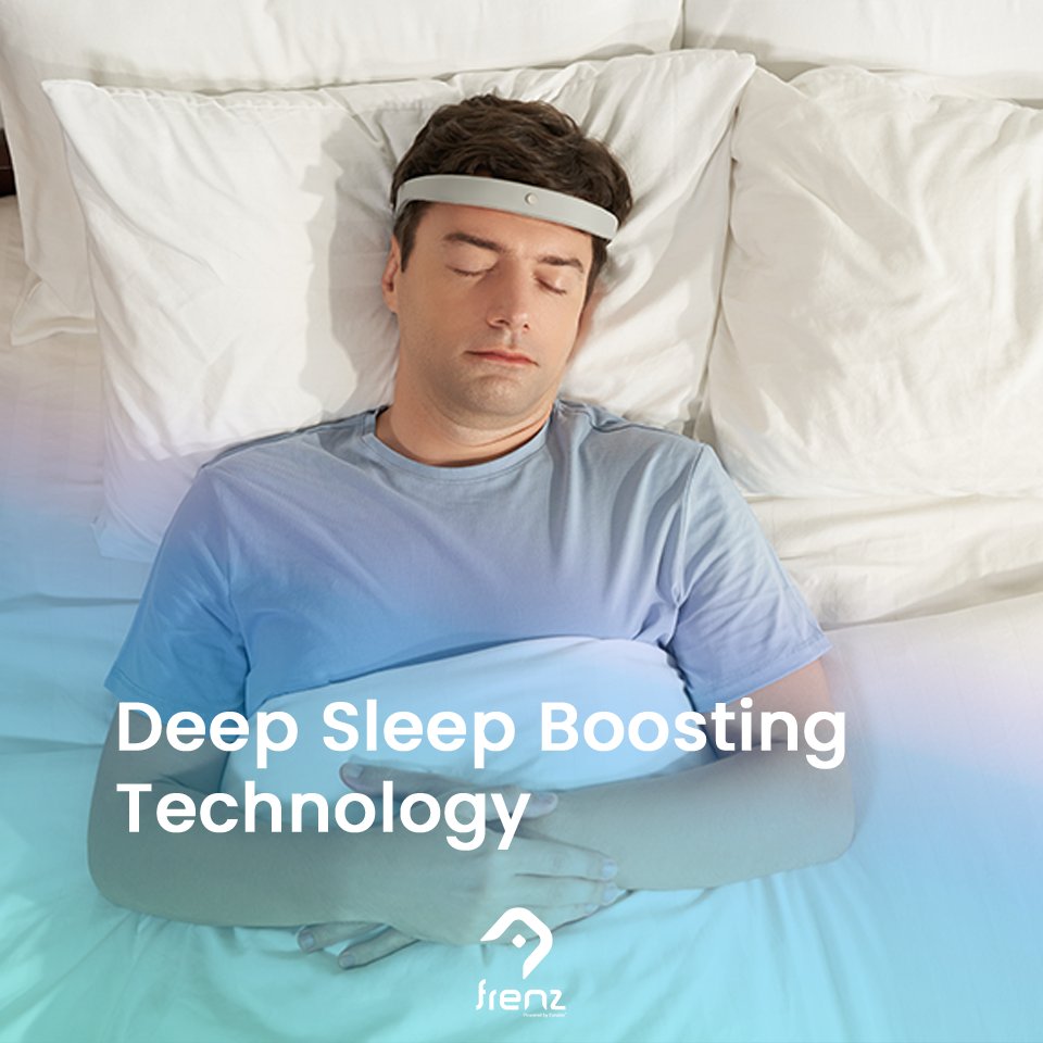 🛌 Boost Your Deep Sleep with FRENZ Brainband! 
🛌 Worried about waking up in the middle of the night? 

FRENZ’s AI detects when you're about to wake and uses sound therapy to help you sleep deeper and longer. Wake up truly refreshed and ready to start your day!  Learn more about