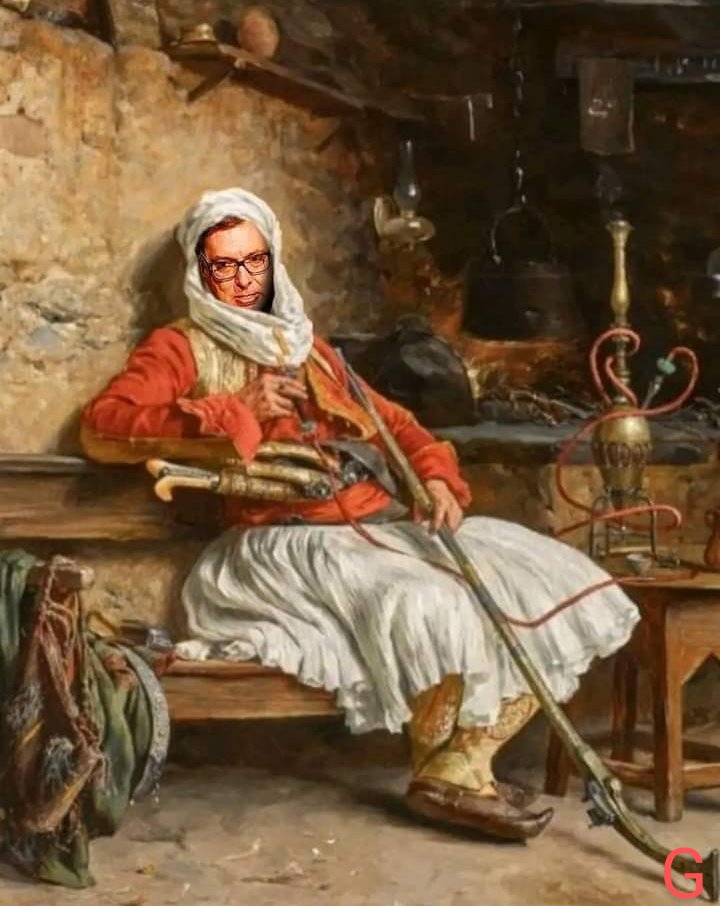 LibriFratresMei's tweet image. Ulje na platnu, 68x60, "Odmor Bašibozuka"