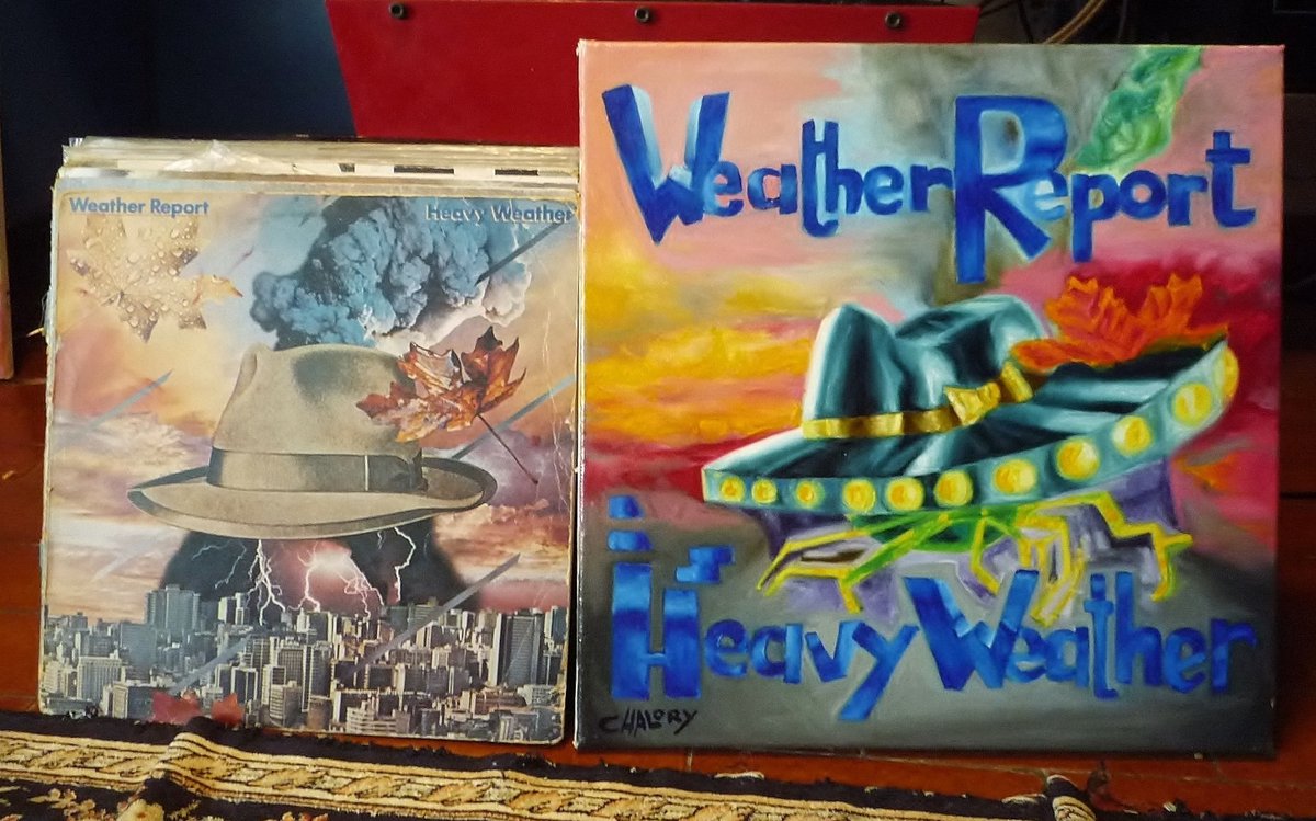 PiereC's tweet photo. On the left, the original #Vinyl from 1977, on the right the #Reinterpretation of #PierreChalory in #OilPainting © Pierre Chalory 06.2024 #JazzRock #MasterWork https://t.co/x7WFupOsmp