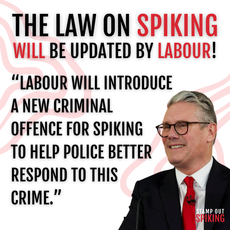 StampOutSpiking's tweet photo. Congratulations Sir Kier Starmer of the Labour Party!

Stamp Out Spiking are looking forward to working with the Labour government to ensure the law on spiking is updated and essential training is put in place 🙌

#stampoutspiking #spiking #labour #generalelection #ISOSD #ISOSM https://t.co/HqKc6ummIs