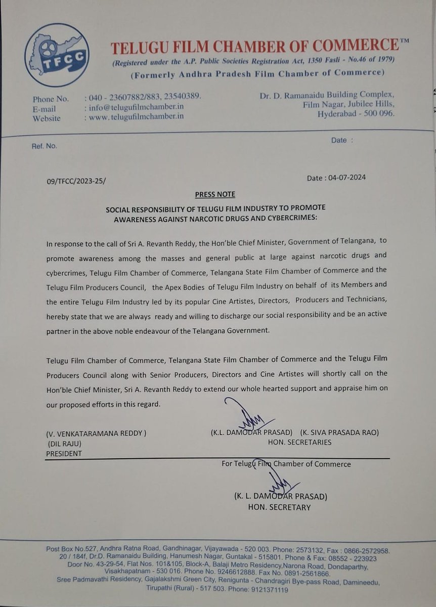 Telugu Film Chamber Of Commerce tweet media