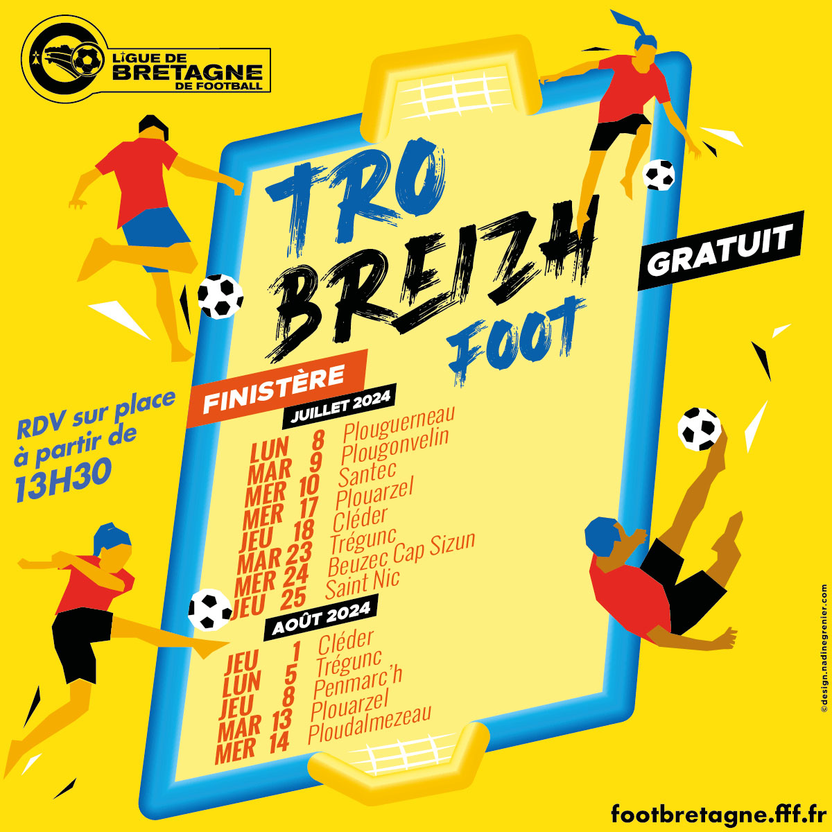 🏖️ 𝐀𝐯𝐞𝐜 𝐨𝐮 𝐬𝐚𝐧𝐬 𝐬𝐨𝐥𝐞𝐢𝐥, 𝐜̧𝐚 𝐣𝐨𝐮𝐞 𝐚𝐮 𝐟𝐨𝐨𝐭 𝐭𝐨𝐮𝐭 𝐥'𝐞́𝐭𝐞́ 𝐝𝐚𝐧𝐬 𝐥𝐞 𝐅𝐢𝐧𝐢𝐬𝐭𝐞̀𝐫𝐞 !

📆Le programme de l'édition 2024 du 𝐓𝐫𝐨 𝐁𝐫𝐞𝐢𝐳𝐡 𝐅𝐨𝐨𝐭, organisé par la <a href="/LBFoff/">Ligue de Bretagne de Football</a>, a été dévoilé ⚽️