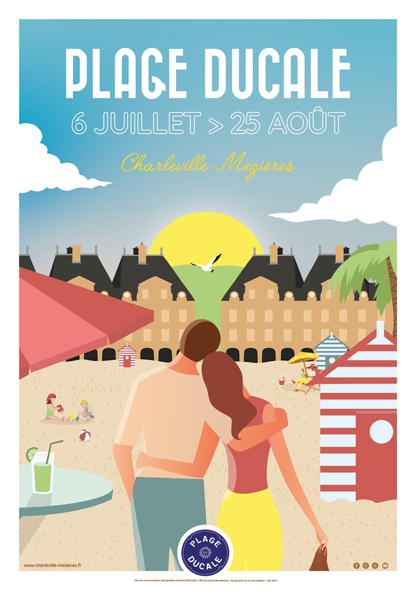 VilledeCMz's tweet photo. 🌴⛱️ La #PlageDucale revient demain à @VilledeCMz !  Jusqu’à fin août, tous les amateurs de farniente et d’activités détente ont rendez-vous au cœur de #Charleville pour s’offrir une tranche de loisirs gratuite. 
💛💙 Demandez le programme ⤵️ https://t.co/OAdZ5qGBzX