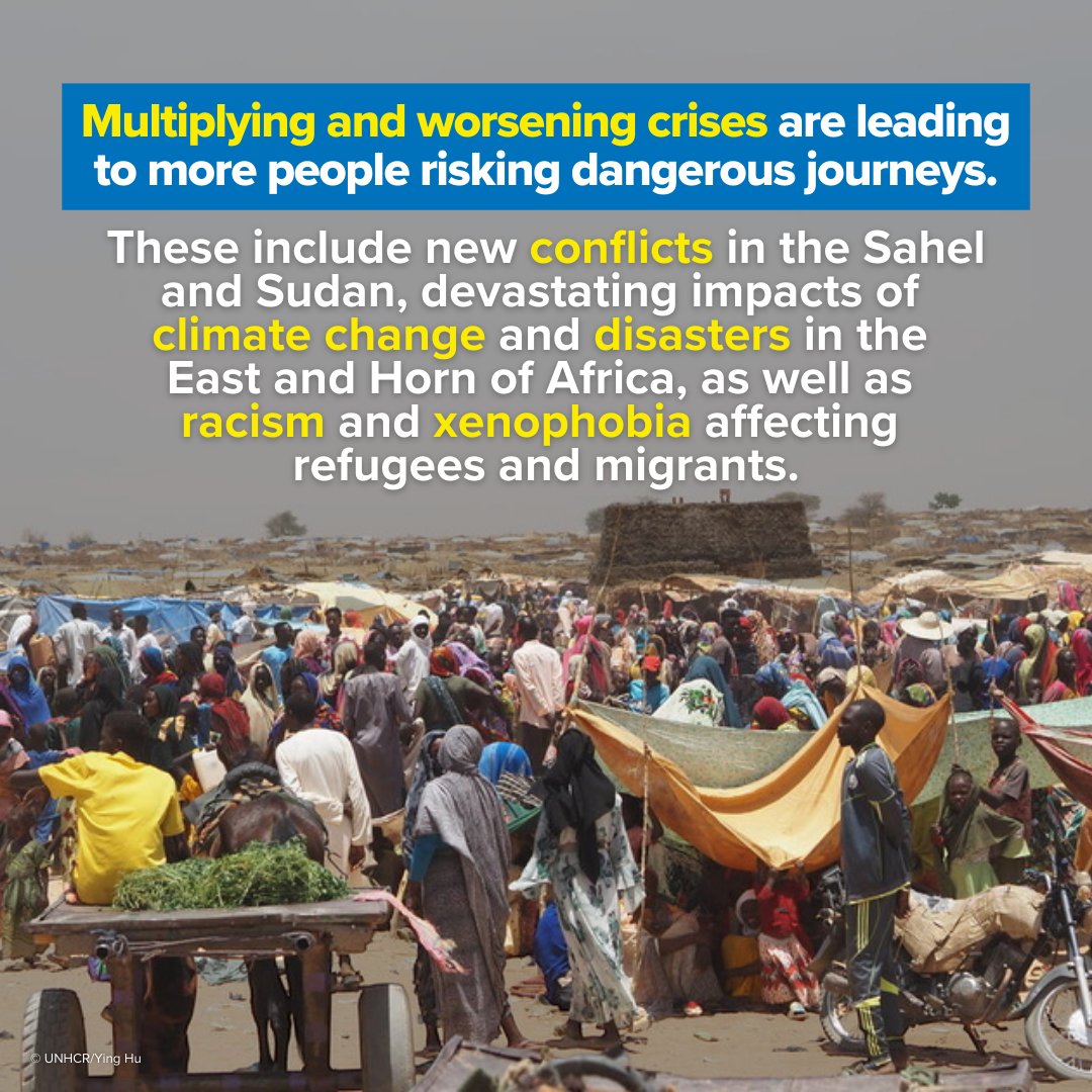 Refugees's tweet photo. With more people estimated to cross the Sahara Desert than the Mediterranean Sea, our new report with @UNmigration and @Mixed_Migration casts light on the much less documented and publicized perils facing refugees and migrants on these land routes. 

https://t.co/qRzYQnlTjK