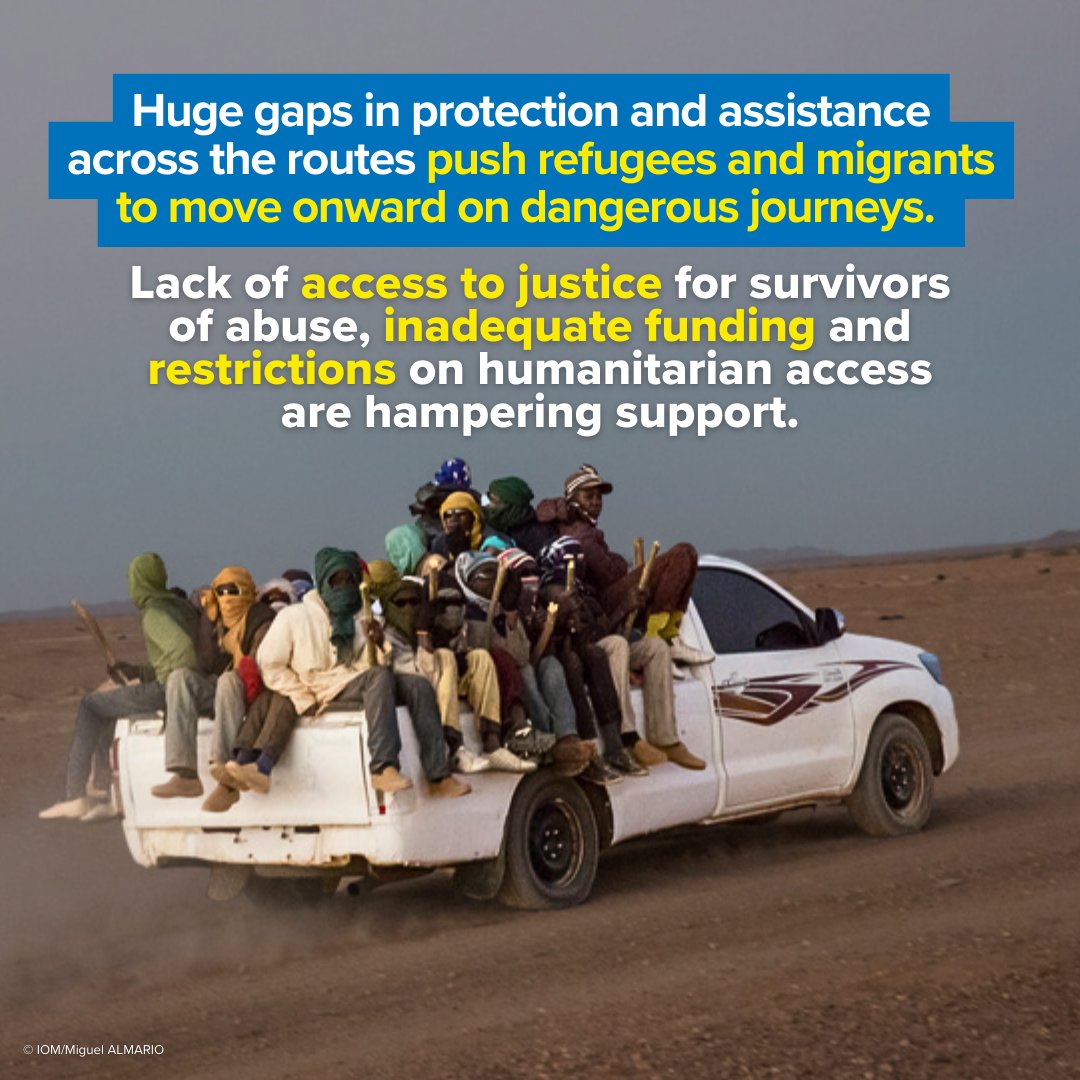 Refugees's tweet photo. With more people estimated to cross the Sahara Desert than the Mediterranean Sea, our new report with @UNmigration and @Mixed_Migration casts light on the much less documented and publicized perils facing refugees and migrants on these land routes. 

https://t.co/qRzYQnlTjK