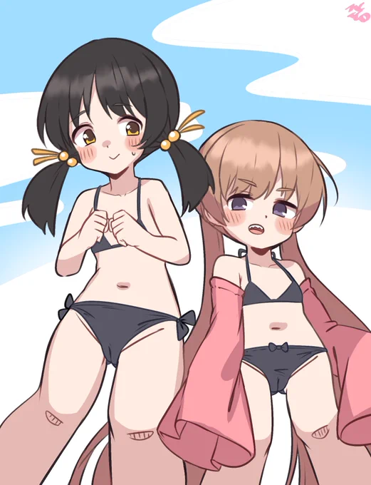 ビキニの日らしいのでらくがき#歌愛ユキ #月読アイ(R18エロ/NSFW/コッショリ) 