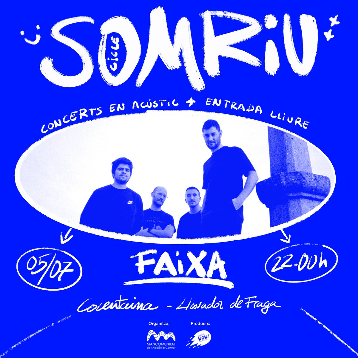 💛 Hui doble sessió de #CicleSomRiu24🙂 per a encetar 3a edició. Ens espera una experiència mística amb <a href="/faixa_cru/">FAIXA</a> estrenant nou escenari 💛

Faixa | 5 de juliol | 22h | Llavador de Fraga | #Cocentaina

🔥 Cocentaina crema 🔥

🟡 Organitza <a href="/manalcoiacomtat/">Mancomunitat de l'Alcoià i el Comtat</a> 🟡