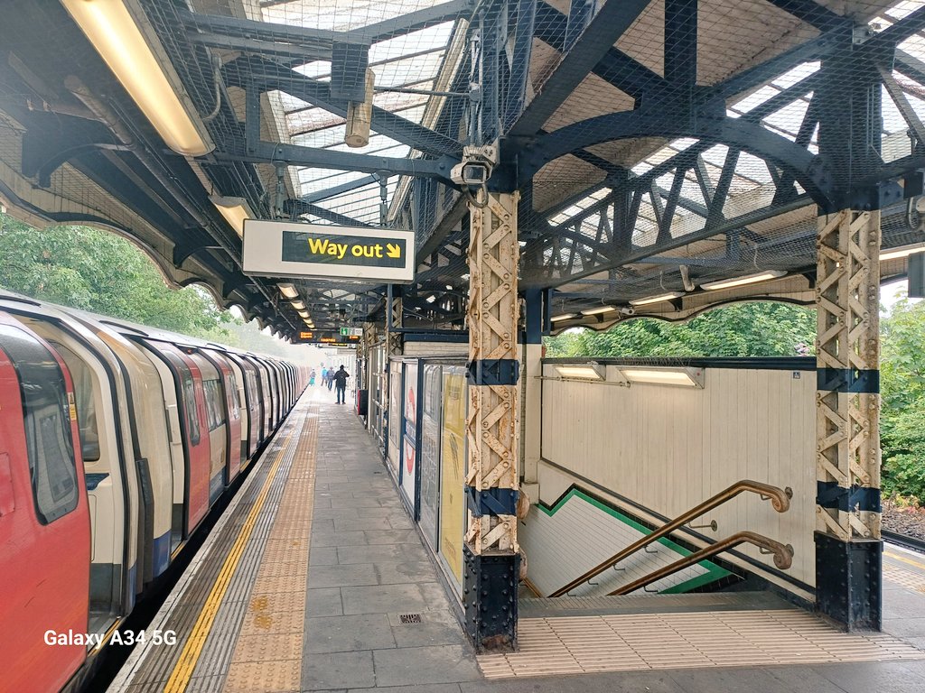 First stop on the Northern Line for #TfLArchitecture is Brent Cross, a typical Edgware branch station enhanced by its Italianate frontage &amp; the chequerboard tiled booking hall floor.  I also liked the ironwork.  The upstairs is less exciting,  though.