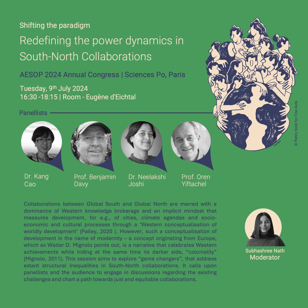 Subhashree (@nathsubhashree) on Twitter photo On Tuesday, 9th July @ the AESOP congress organised by <a href="/sciencespo/">Sciences Po</a>, I am organising/moderating an RT session on Redefining the power dynamics in South-North Collaborations. Join us to explore “game changers”, that address extant structural inequalities in these collaborations On Tuesday, 9th July @ the AESOP congress organised by <a href="/sciencespo/">Sciences Po</a>, I am organising/moderating an RT session on Redefining the power dynamics in South-North Collaborations. Join us to explore “game changers”, that address extant structural inequalities in these collaborations