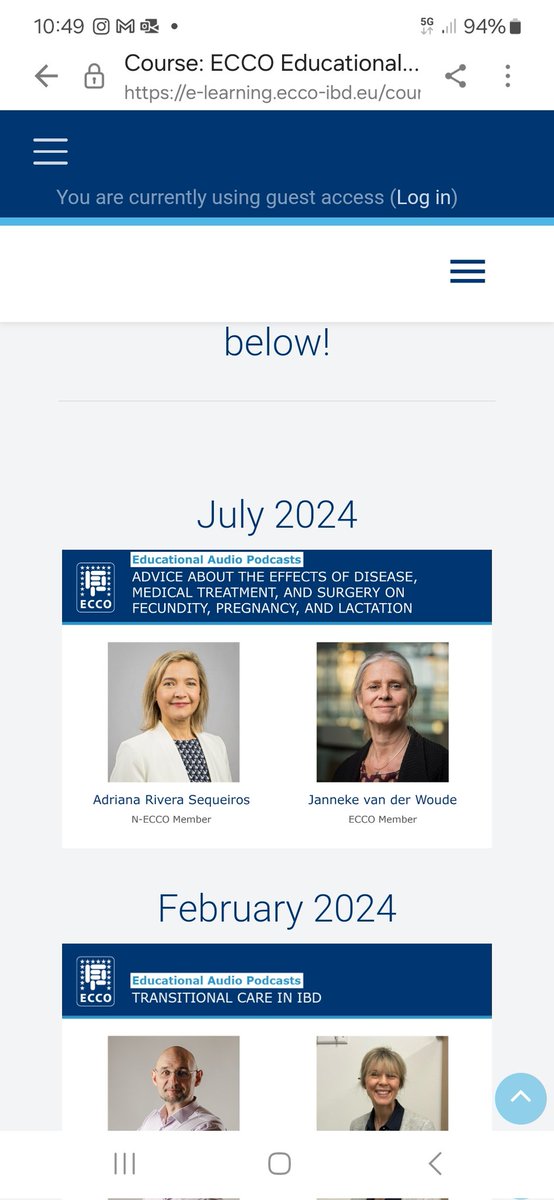 💥Nuevo podcast de la Nurse-European Crohn and Colitis Organisation, sobre los efectos de la enfermedad, el tratamiento y la cirugía en el embarazo, la fertilidad y la lactancia de mujeres con Enfermedad Inflamatoria Intestinal
Os dejo link👇
e-learning.ecco-ibd.eu/course/view.ph…