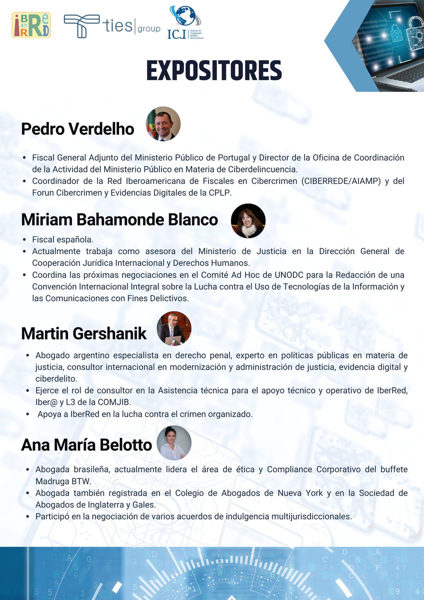 iber_red's tweet photo. ‼️Reserva la fecha‼️
✅Webinario abierto sobre "Las pruebas digitales en la cooperación jurídica internacional"
👉Con la participación de ponentes expertos destacados en la materia.
🗓️16/07/2024
🕓16:00- 17:00 (hora española)
✍️Inscríbete aquí:  https://t.co/ti1n00apae https://t.co/PstpzeApkj