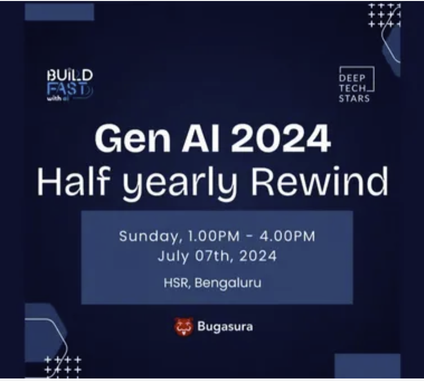 deeptechstars's tweet photo. State of #GenAI in 2024 - Half Yearly Rewind: Join industry experts for a deep dive into the first 6 months of #GenAI advancements.
Free event by Deep Tech Stars
Date: July 5, 1-3:30 PM.
Registration Link: https://t.co/fjJYz24vda 
#FREEE #deeptechstars #ArtificialInteligence https://t.co/I4Af235Ndd
