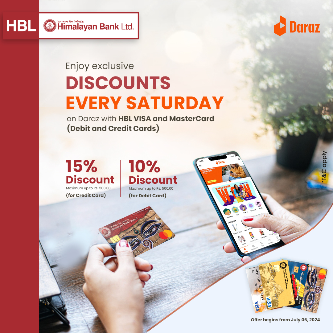 himalayanbanknp's tweet photo. Shop smarter and save more on your favorite products with HBL !
Offer starts July 06, 2024.
#HimalayanBank #Daraz #WeekendOffersย #TieUpPost https://t.co/2R1VDYKenJ