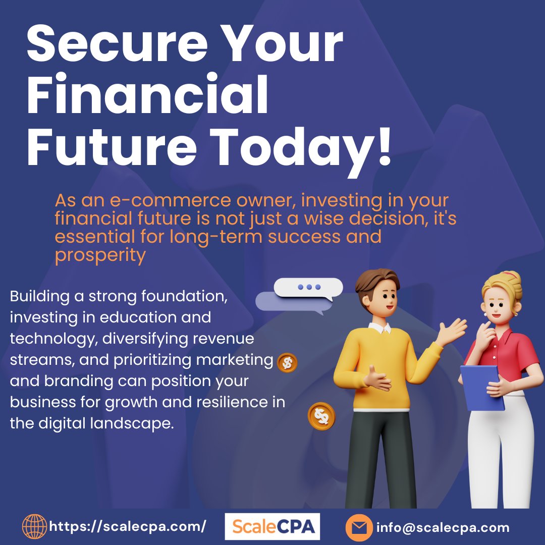 scalecpa's tweet image. As an e-commerce owner, your business is more than just a source of income—it&apos;s an investment in your financial future.

#EcommerceFinance
#FinancialWellness #SecureYourFuture #EcommerceChallenges #accounting #smallbusiness #business #taxes #finance #bookkeeper