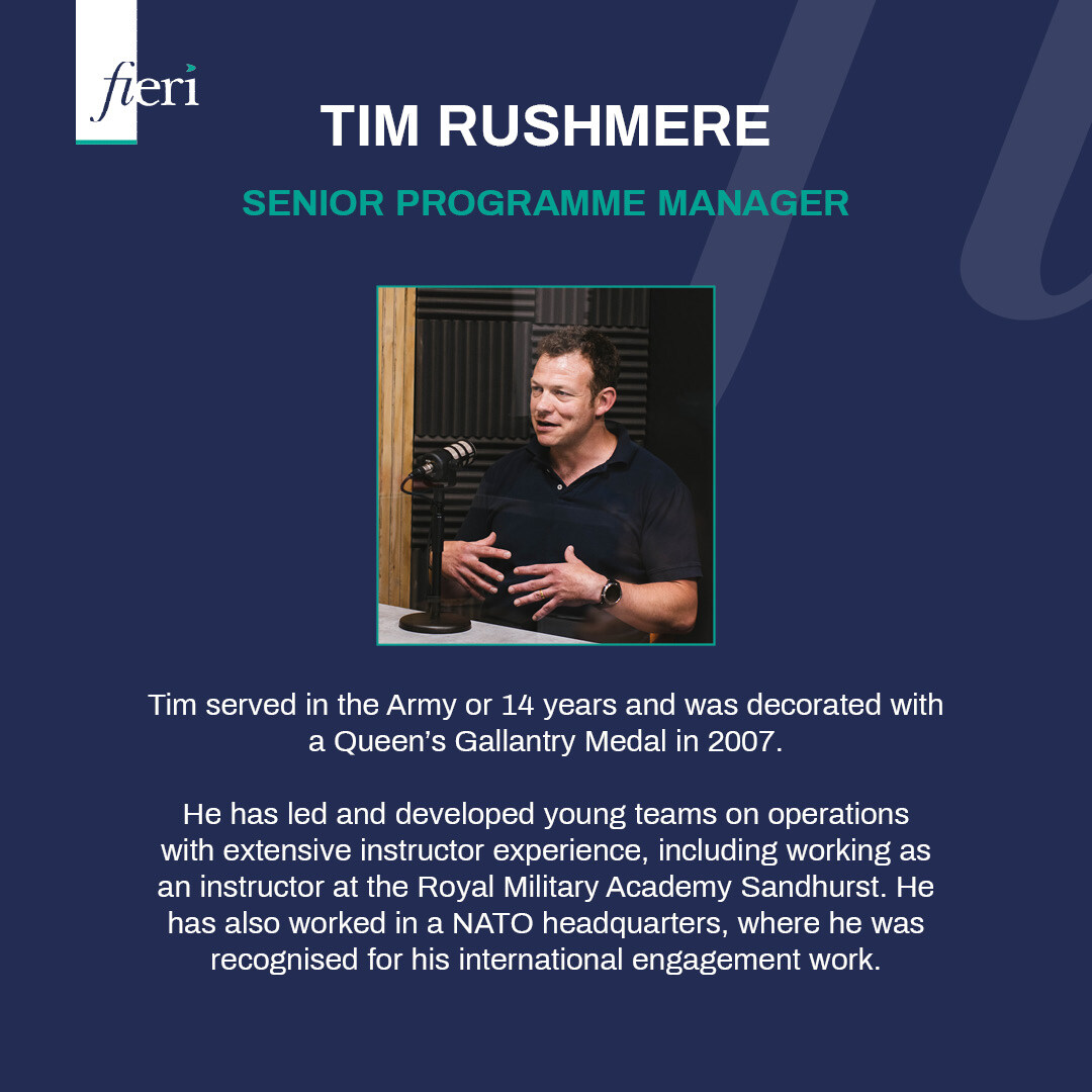 Introducing Tim!

Tim Rushmere works with the Fieri team as a Senior Programme Manager, and uses the lessons from his incredible background to inspire and develop our learners.

Find out more about the #Extraordinary team working at Fieri: eu1.hubs.ly/H09YjwG0