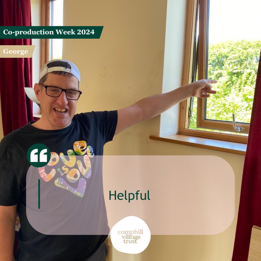 CamphillVillag1's tweet image. Co-production means many things to the people we support. 
These words reflect the heart of co-production at our Trust, where everyone’s voice is valued and contributes to our shared journey. @SCIE_socialcare 

#CoProWeek #CoProductionWeek