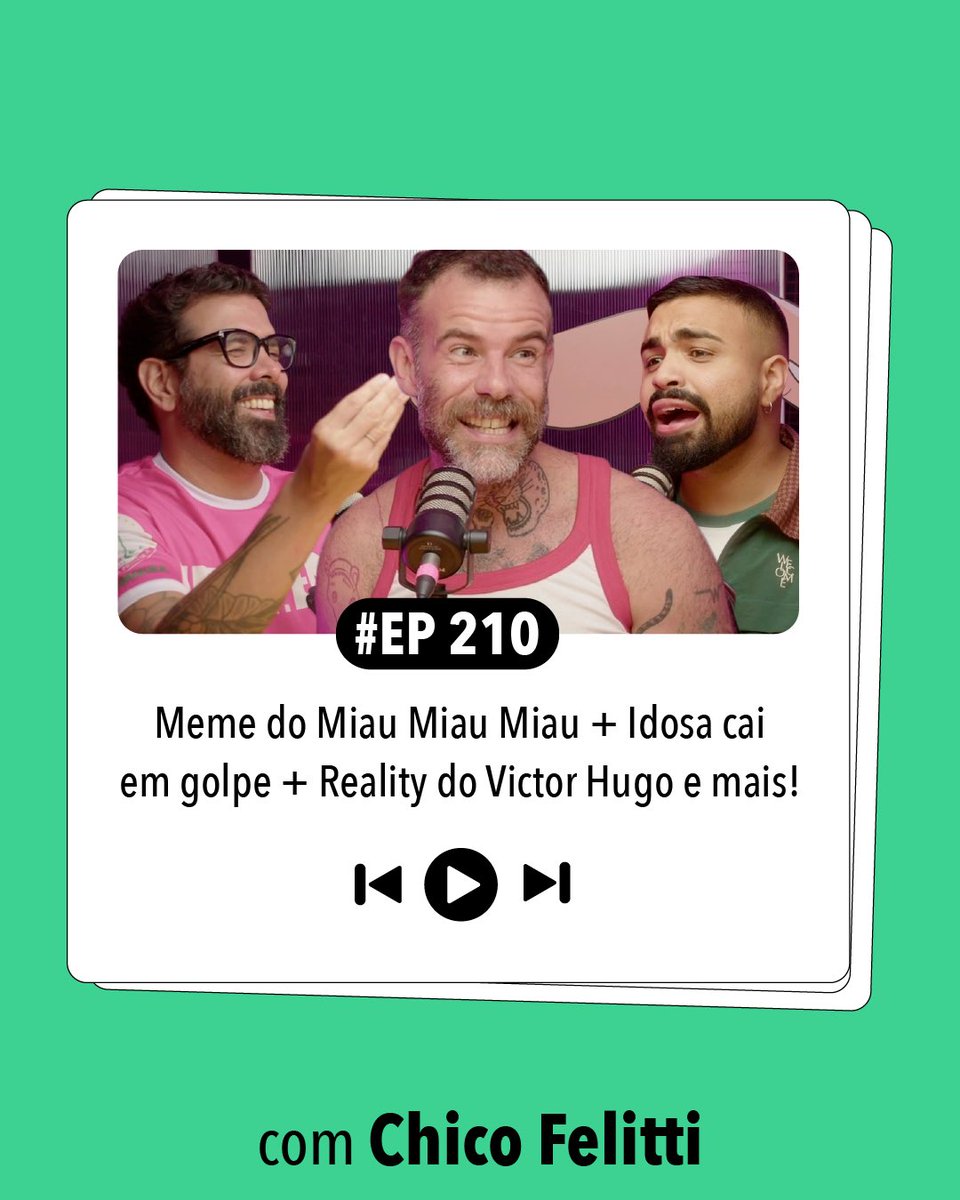 meconteumafofoca (@fofocapodcast) on Twitter photo 🚨 NOVO EPISÓDIO EM VÍDEO NO AR!
🥵 Em um clima delicioso de sexta-feira com muita fofoca, doramas e golpes. Com a participação especial de <a href="/chicofelitti/">Chico Felitti</a>
🎧 Disponível no YouTube:
youtu.be/X7IwdKcnZ2w?si… 🚨 NOVO EPISÓDIO EM VÍDEO NO AR!
🥵 Em um clima delicioso de sexta-feira com muita fofoca, doramas e golpes. Com a participação especial de <a href="/chicofelitti/">Chico Felitti</a>
🎧 Disponível no YouTube:
youtu.be/X7IwdKcnZ2w?si…
