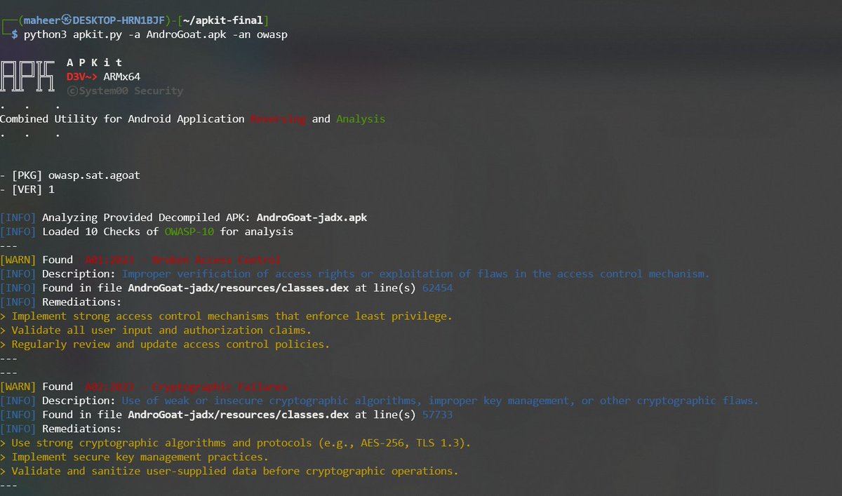 APKit is a Python-based toolkit designed to make your life easier.   It seamlessly integrates with popular tools like Jadx and Apktool, enhancing the effectiveness of your analysis.
Github: github.com/System00-Secur…
Feel free to contribute and report bugs through github