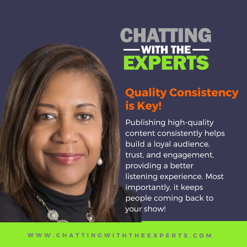 ChatnWithTheExp's tweet photo. 🎤Publishing high-quality content consistently helps build a loyal audience, trust, and engagement, providing a better listening experience. Most importantly, it keeps people coming back to your show! 💫

#PodcastingSuccessTips #ChattingWithTheExperts #QualityConsistencyIsKey https://t.co/ee660dhIpH