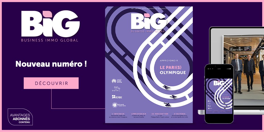 🔴 Le dernier Business Immo Global vient de paraître ! Pour son 207e numéro, BIG fait le « Pari(s) Olympique » alors que les JO débuteront le 26 juillet précisément dans la capitale, « porte d'entrée de la France ».

Retrouvez le numéro également sur le site de Business Immo par