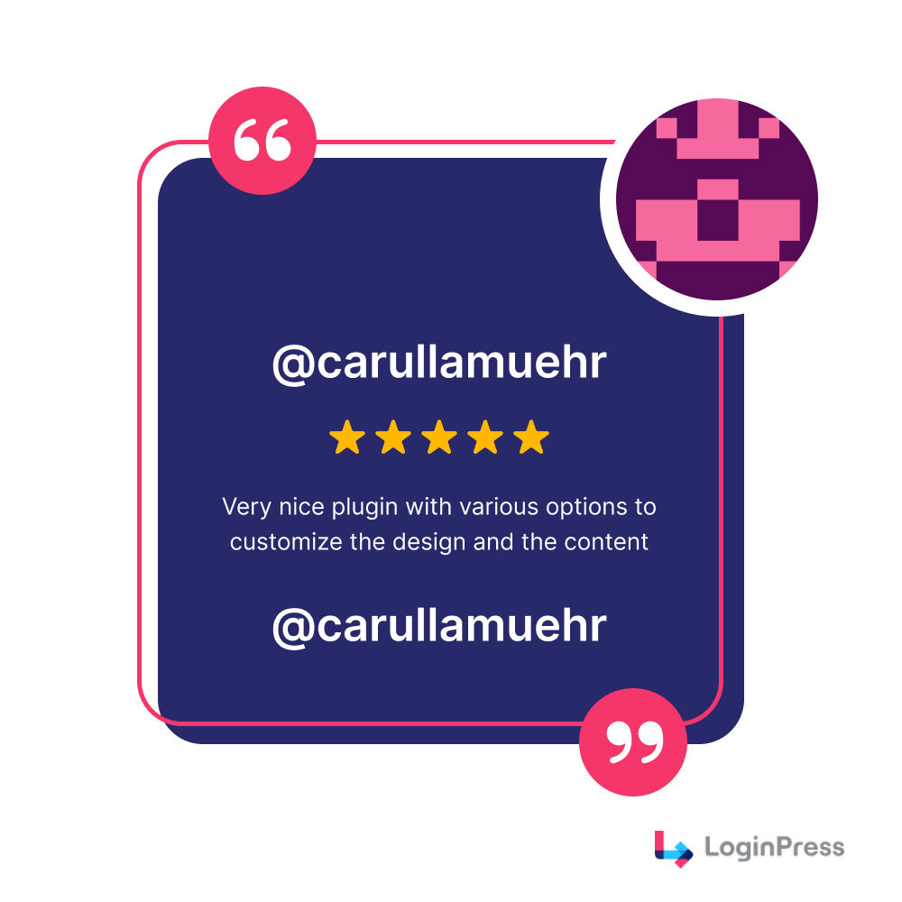 wpbrigade's tweet image. Happy to share another 5-star review for LoginPress! 🌟 "Easy to customize!" Thank you for the great feedback! 

Testimonial: bit.ly/3XNfFr7

#WordPressLogin #LoginPress #LoginCustomization #5StarReview