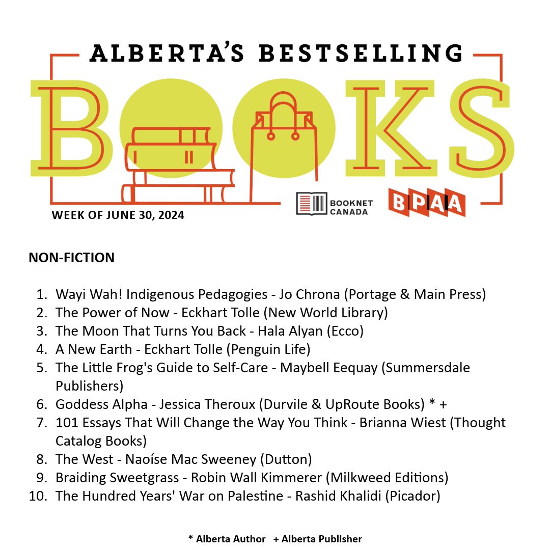 BPAA (@abbookpub) on Twitter photo Alberta’s Bestselling Books for the week ending June 30, 2024! #ABbooks @booknet_canada <a href="/durvileuproute/">DurvileUpRoutePublisher</a> Alberta’s Bestselling Books for the week ending June 30, 2024! #ABbooks @booknet_canada <a href="/durvileuproute/">DurvileUpRoutePublisher</a>