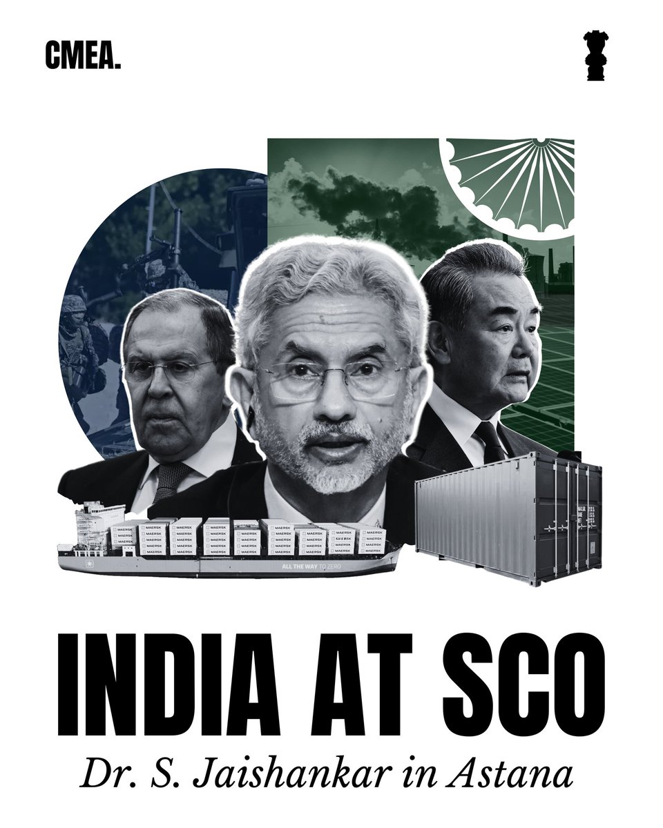 CoveringMea's tweet image. This year’s Shanghai Cooperation Organisation (#SCO) summit was held on 3rd and 4th July in #Astana, Kazakhstan, where the Minister of External Affairs, Dr. S. Jaishankar represented India in place of Prime Minister Modi.