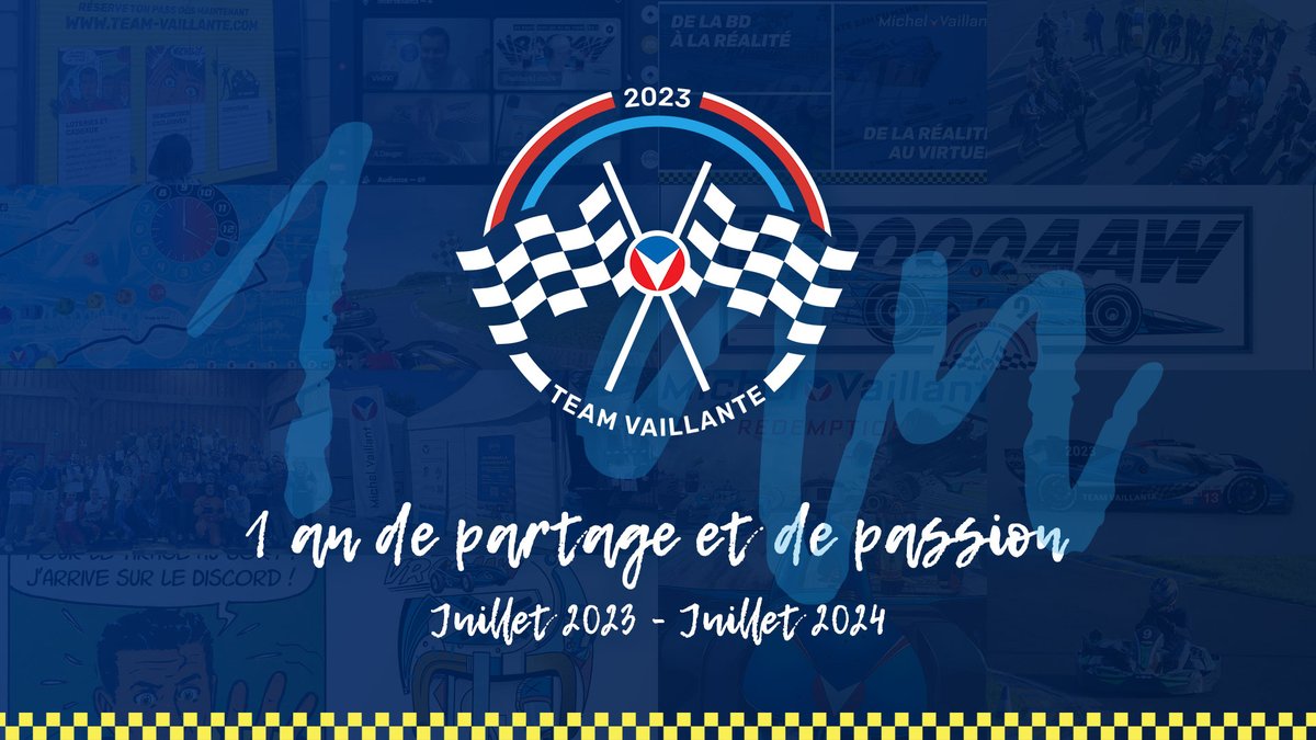 🎂 Aujourd'hui, c'est le 1er anniversaire de la #TeamVaillante ! 🎉

Rejoignez-nous le 11/07 à 19h sur Discord pour célébrer avec @jldauger.

🏎️ Inauguration du Musée Digital Michel Vaillant, bilan de l'année et discussions sur le futur.

RDV ici : bit.ly/3ztCQwl
