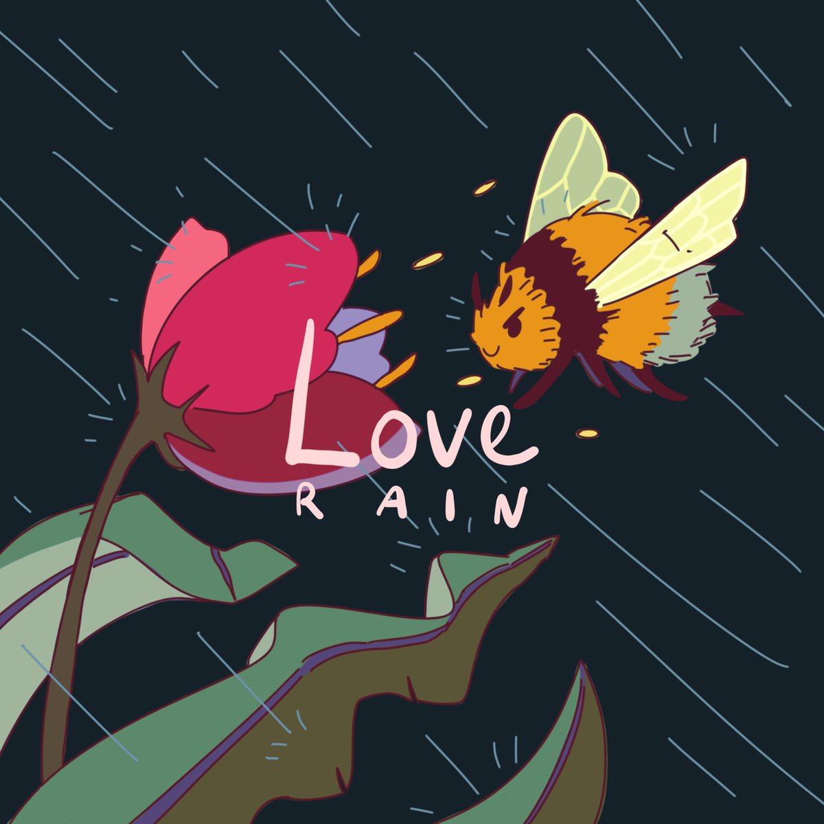 LycheeFruitLich's tweet photo. #artworks for #rainyday mood 🌧️🌂 #illustration #cozy #dog #bee #cute #teeshirtprint #digitalart #drawing #Procreate https://t.co/oENl3UVo9D