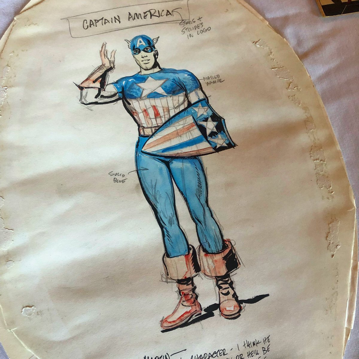 LibnOfCongress's tweet photo. We can’t celebrate the 4th of July weekend without saying Happy Birthday to Captain America. The @librarycongress has one of the captain’s original drawings. 

@marvel @marvelstudios #comics #marvel #4thofjuly https://t.co/Cu3TLEIVmT