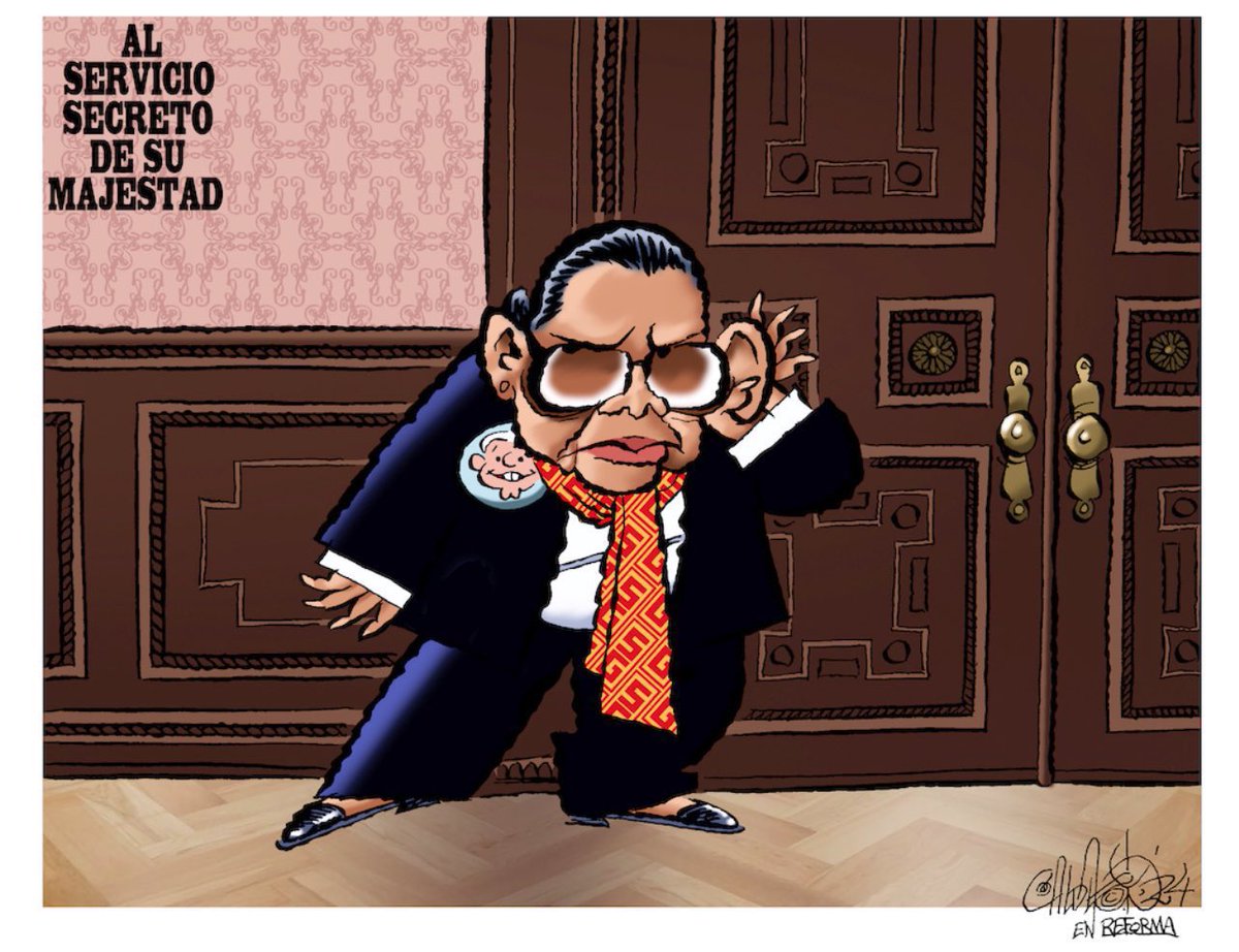 Su misión: vigilar que Claudia no le mueva ¡ni una coma! a los encargos de su jefe. 

De <a href="/CartonCalderon/">PacoCalderónCartones🇲🇽❤️🇺🇦❤️🇮🇱</a>